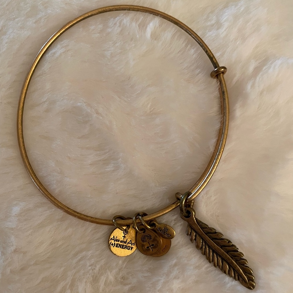 Alex & Ani Bracelet Gold Feather
